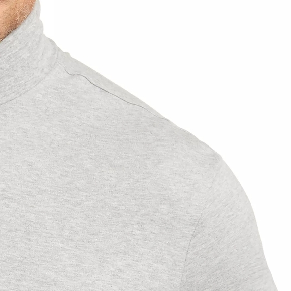 Club Room Heather Gray All Cotton Turtleneck Long Sleeve Shirt Size Medium - Picture 2 of 2